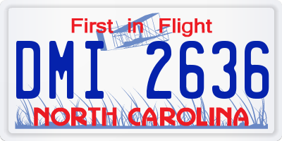 NC license plate DMI2636