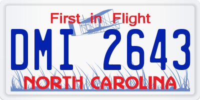NC license plate DMI2643