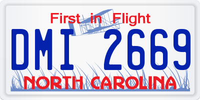 NC license plate DMI2669