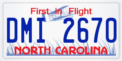 NC license plate DMI2670