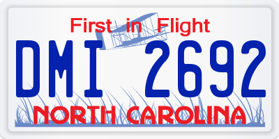 NC license plate DMI2692