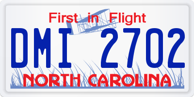 NC license plate DMI2702