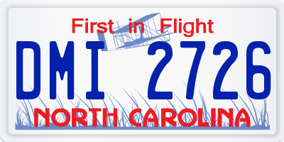 NC license plate DMI2726