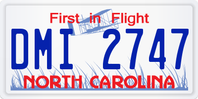 NC license plate DMI2747