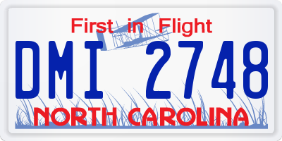 NC license plate DMI2748