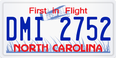 NC license plate DMI2752