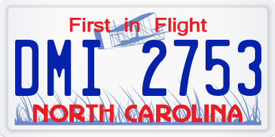 NC license plate DMI2753