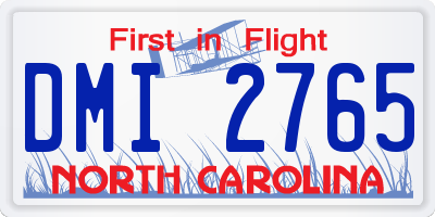 NC license plate DMI2765