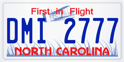 NC license plate DMI2777