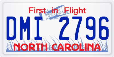 NC license plate DMI2796