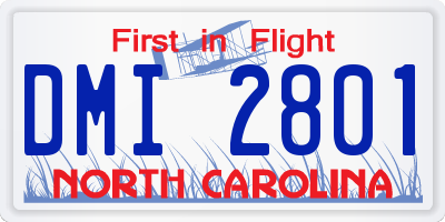 NC license plate DMI2801