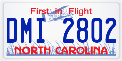 NC license plate DMI2802