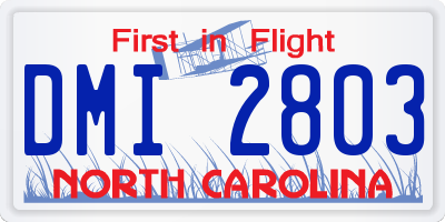 NC license plate DMI2803