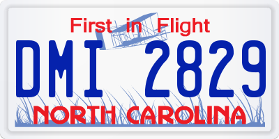 NC license plate DMI2829