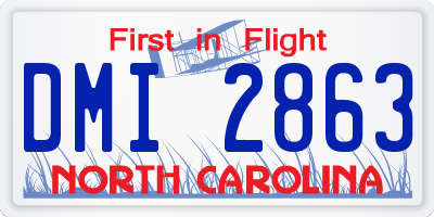 NC license plate DMI2863
