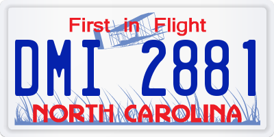 NC license plate DMI2881