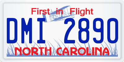 NC license plate DMI2890