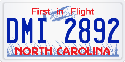 NC license plate DMI2892