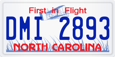 NC license plate DMI2893