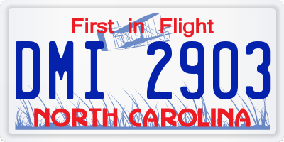 NC license plate DMI2903