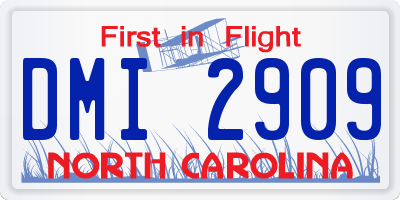 NC license plate DMI2909