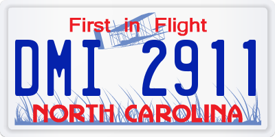NC license plate DMI2911