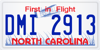 NC license plate DMI2913