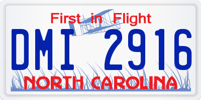 NC license plate DMI2916