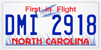 NC license plate DMI2918