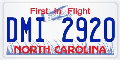 NC license plate DMI2920