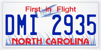 NC license plate DMI2935