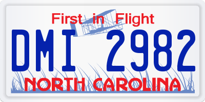 NC license plate DMI2982
