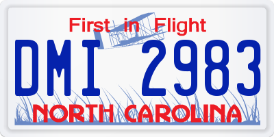 NC license plate DMI2983