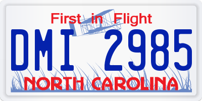 NC license plate DMI2985