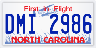 NC license plate DMI2986