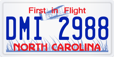 NC license plate DMI2988