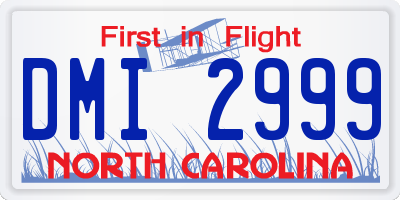 NC license plate DMI2999