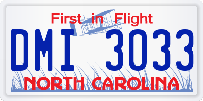 NC license plate DMI3033