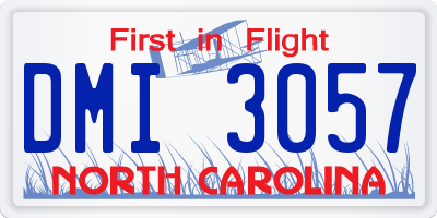 NC license plate DMI3057