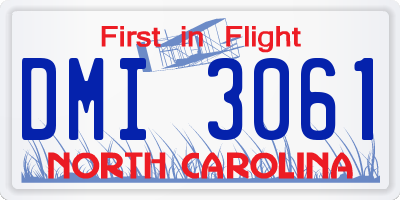NC license plate DMI3061