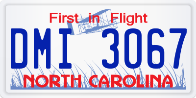 NC license plate DMI3067
