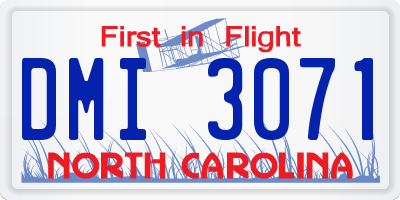 NC license plate DMI3071