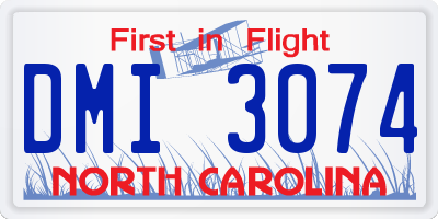 NC license plate DMI3074