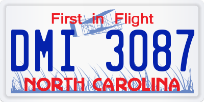 NC license plate DMI3087