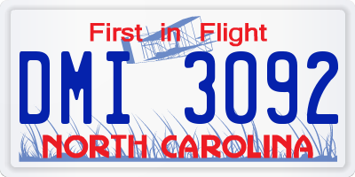 NC license plate DMI3092