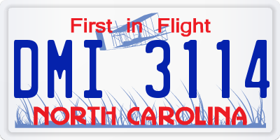 NC license plate DMI3114