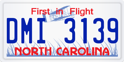 NC license plate DMI3139