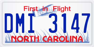 NC license plate DMI3147