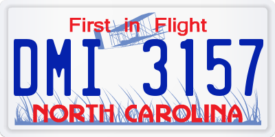 NC license plate DMI3157
