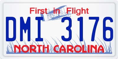 NC license plate DMI3176